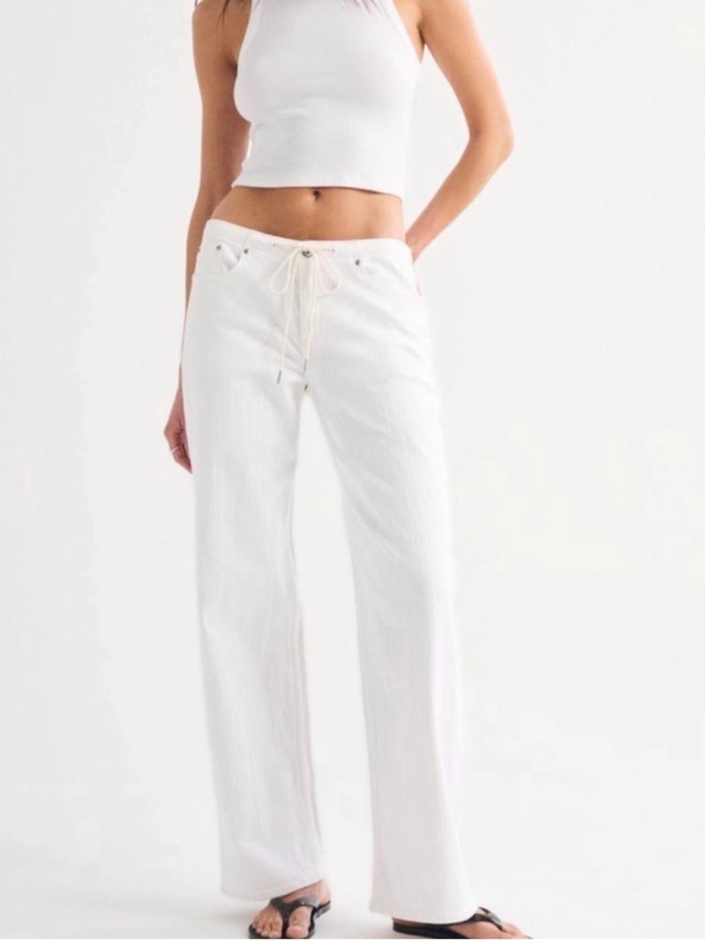 ISO Abercrombie linen drawstring jeans